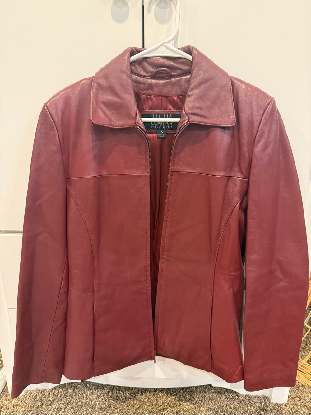 Wilsons Leather Women's Wine Red Leather Jacket